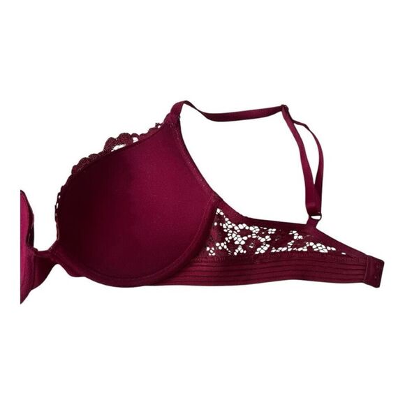 Victorias Secret Very Sexy Push-Up Bra Size 32C Red Burgundy Underwire Lingerie - Picture 6 of 12